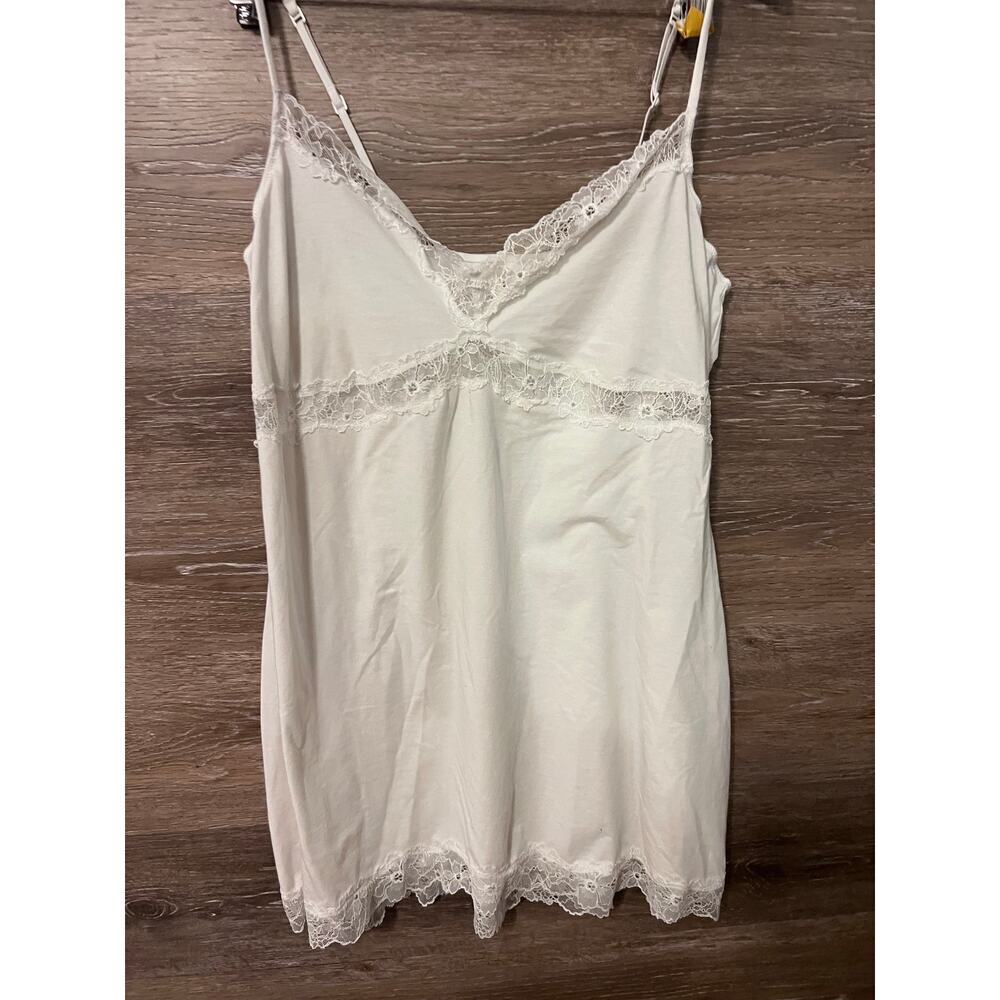 Skims white Nightgown Size XL stretchy sleepwear Cami Lace fits everybody